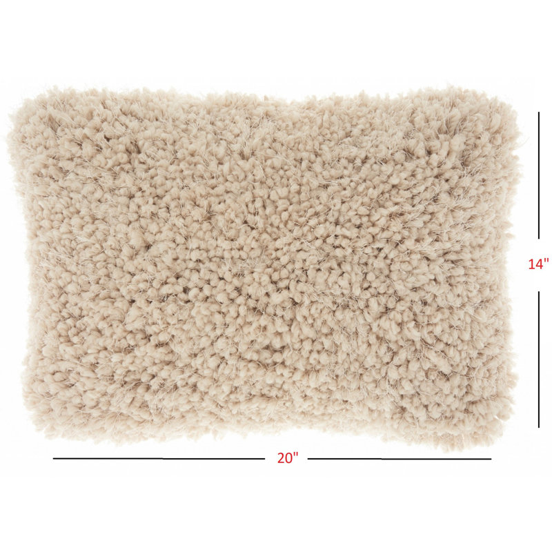  Housse de coussin rectangulaire et insert, Beige