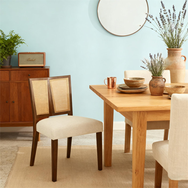 Chaise en rotin sans accoudoirs, Noyer