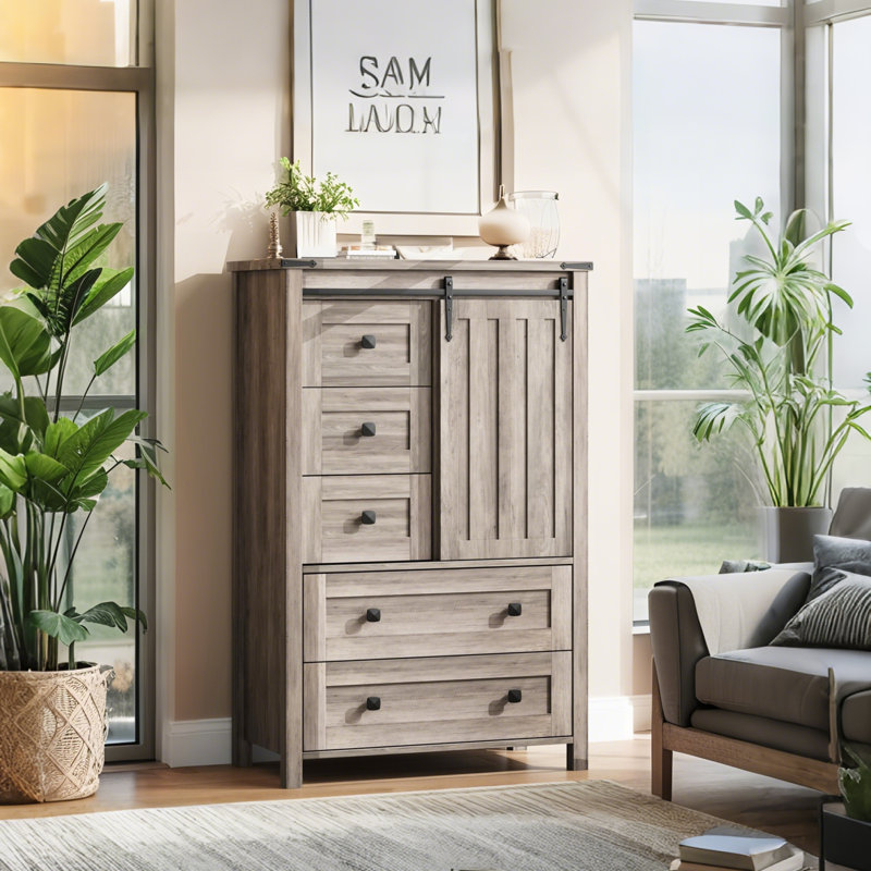 79.5 cm W Chest of 5 Drawers, Grey