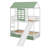 Wooden House Style Twin Over Twin Convertible Bunk Bed With Slide And Trundle