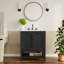 Ensemble de meuble-lavabo simple autoportant avec lavabo encastré et tablette de rangement ouverte Ajmer-192355419-197315438