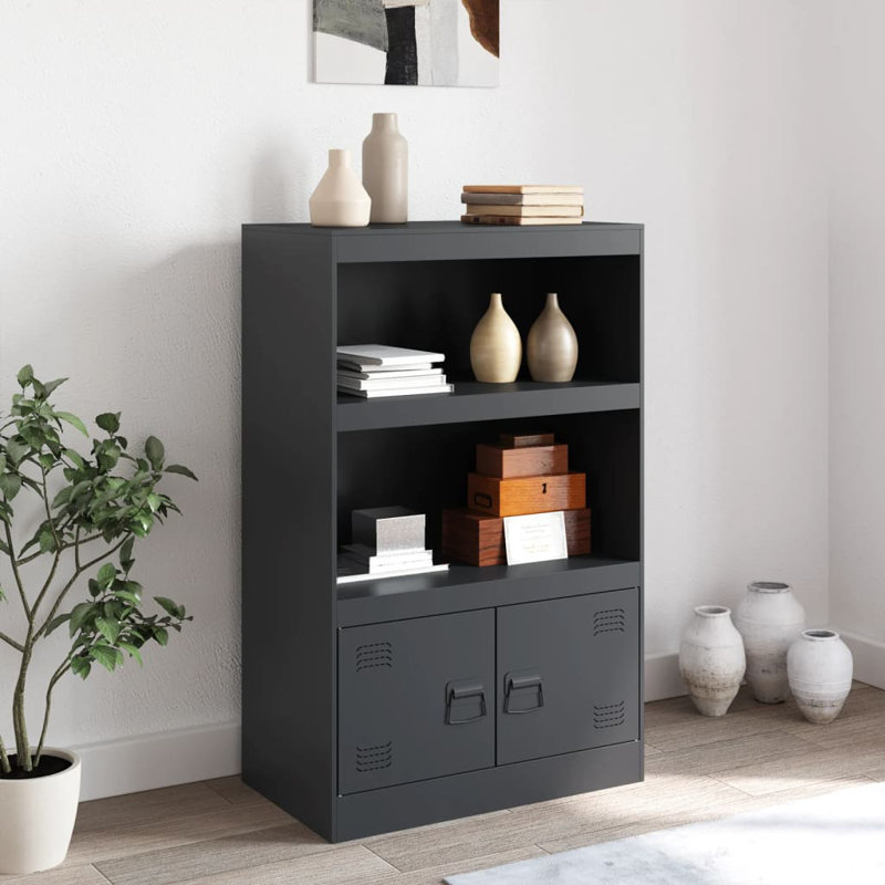 Alonah Steel Accent Cabinet, Anthracite