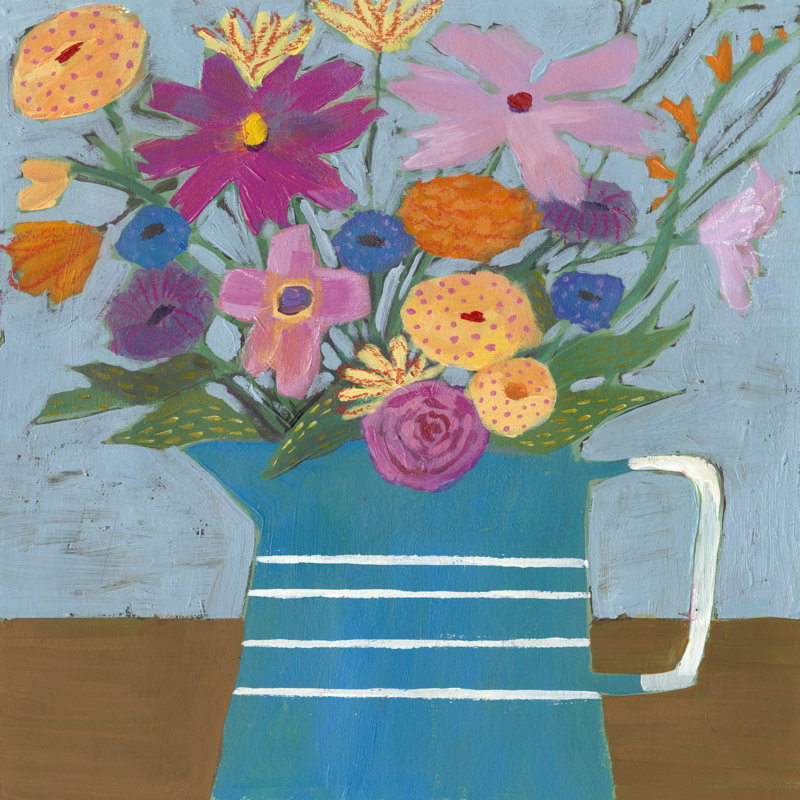 " Farmhouse Flora I " by Victoria Borges Painting Print, 36" H x 36" W x 1.25" D