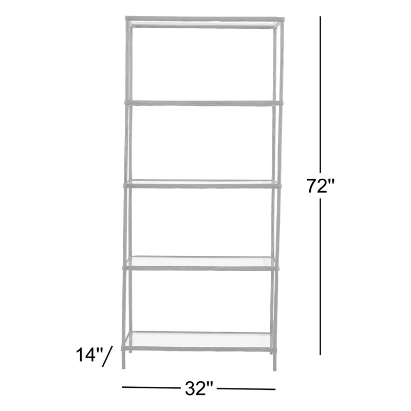 Ryandale Transitional 72'' Dark Gray Aluminum Etagere Bookcase