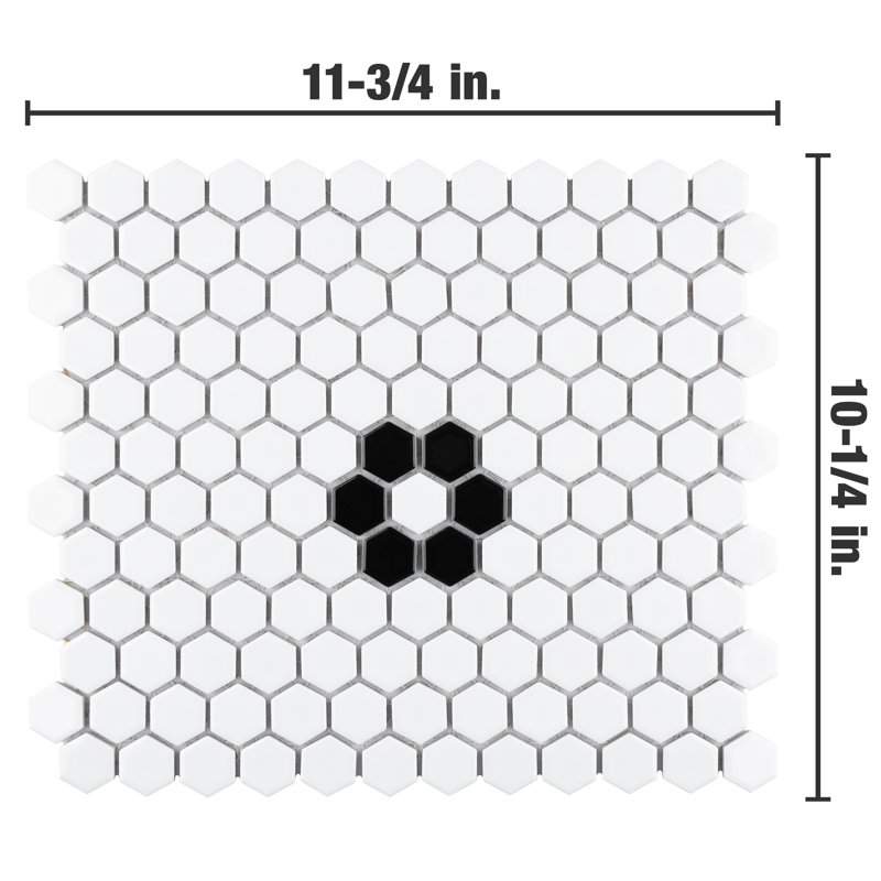 Metro 0.90" x 0.90" Hex Porcelain Mosaic Tile