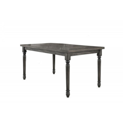 Transitional Style 59 Inch Rectangular Dining Table, Weathered Grey Veneer Wood Dining Room Table
