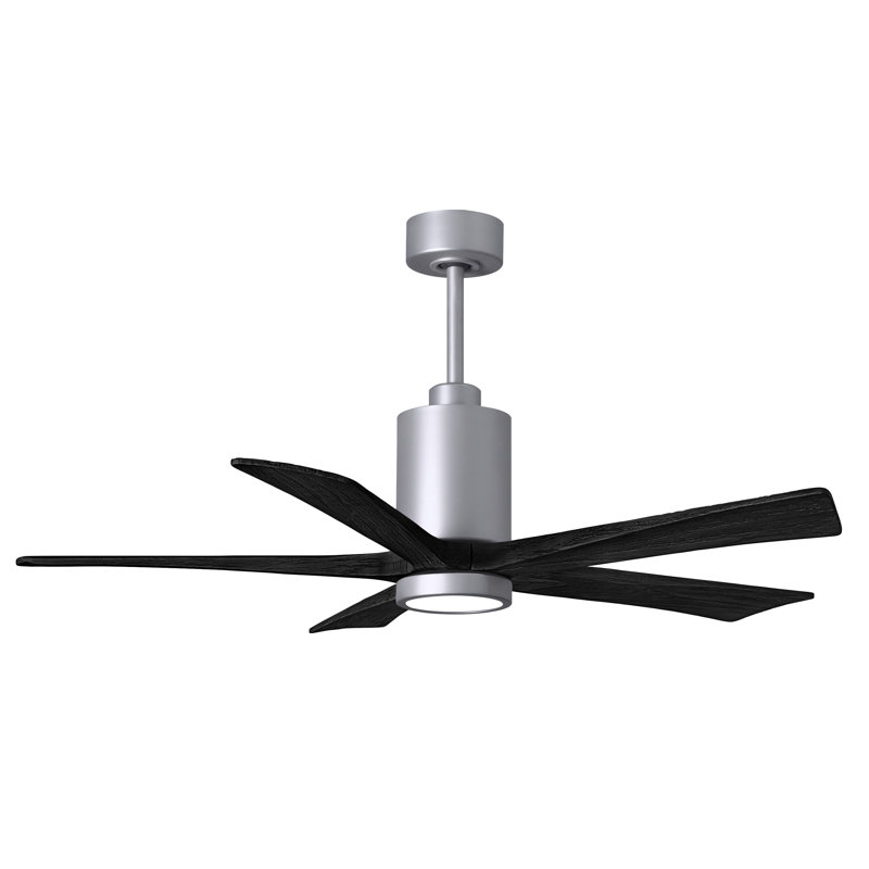 Patricia 52'' Ceiling Fan with LED Lights, Brushed Nickel, Matte Black