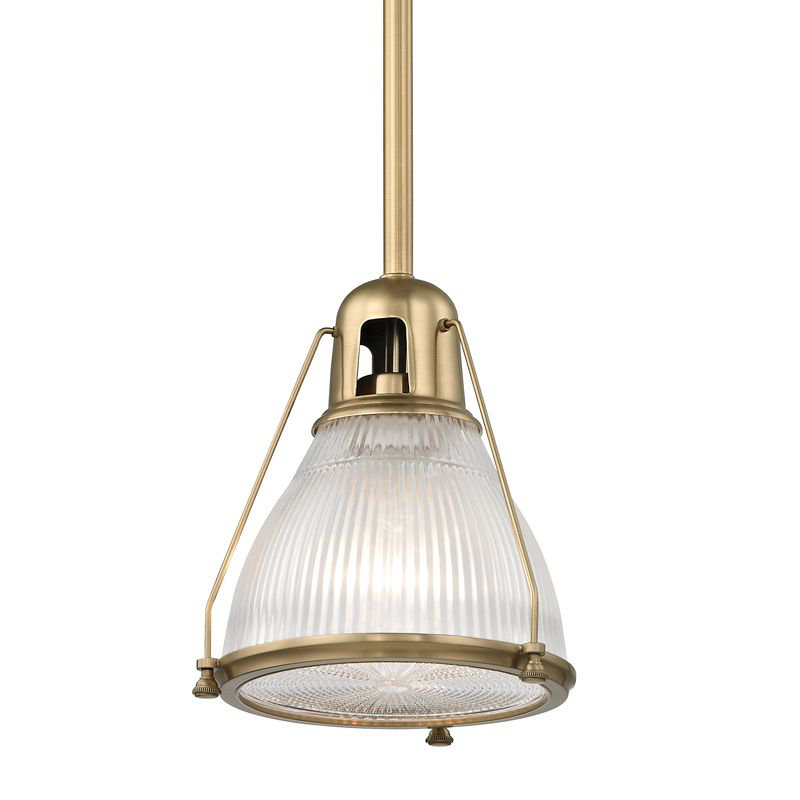 Isabelle 1 - Light Single Pendant, Aged Brass, Ribbed