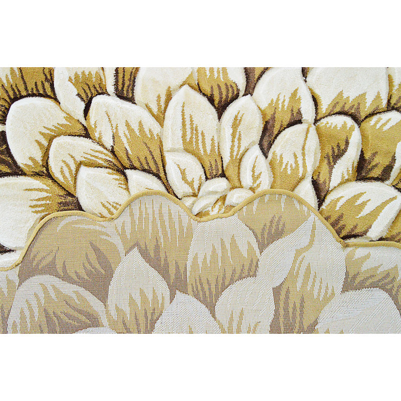 Tapis beige Rakhi, Nouveauté 2 pi 7 po