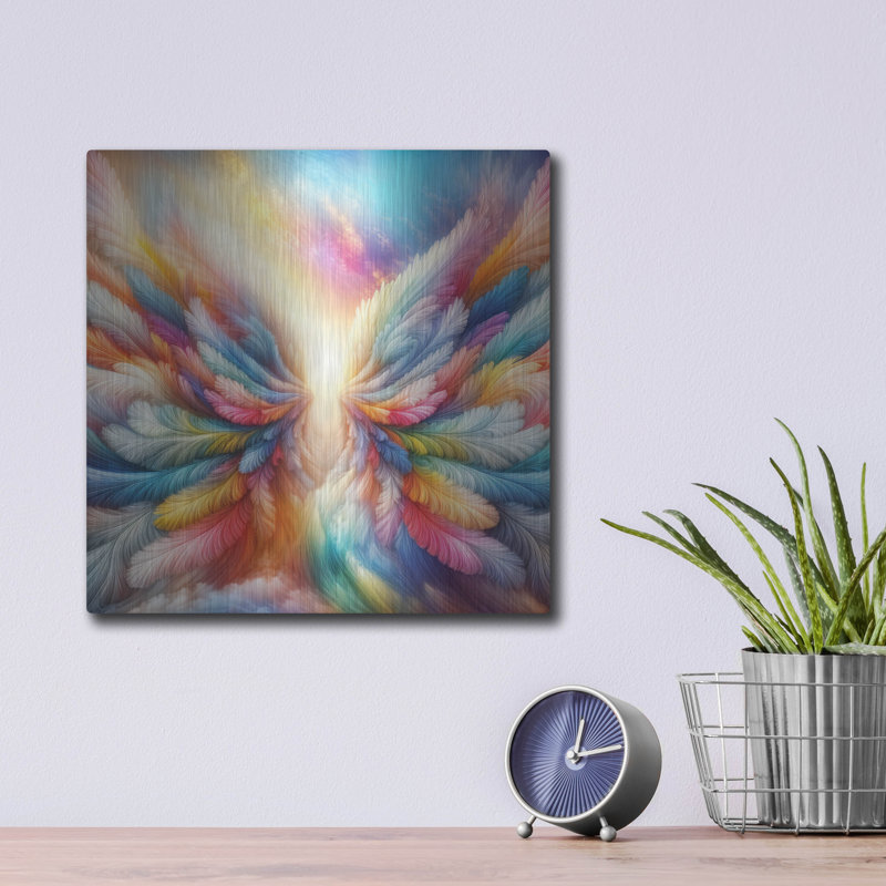  'Wings Of Light 2' by Rey Klimt Metal Wall Art, 12" H x 12" W