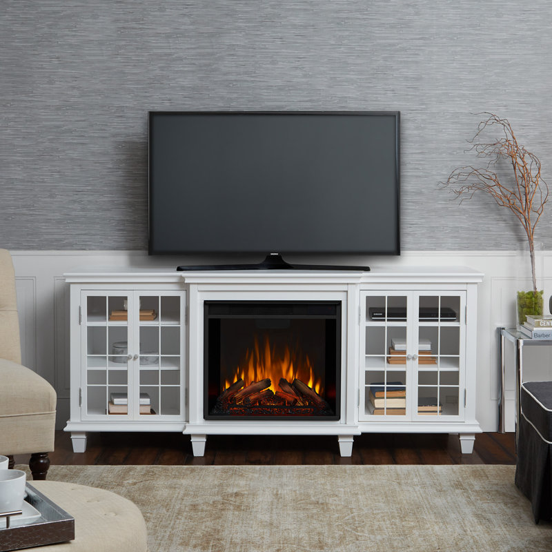Marlowe 70'' TV Stand with Fireplace, White