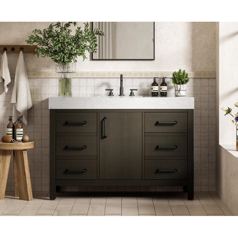 48 inch Single Bathroom Vanity_Traditional_VF60648, Mocha Brown