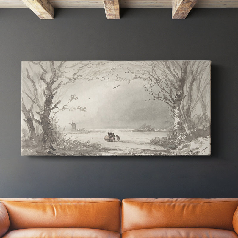Série paysage - CCXCII - Toile tendue avec châssis - Prêt à accrocher, H 16 po x l 32 po