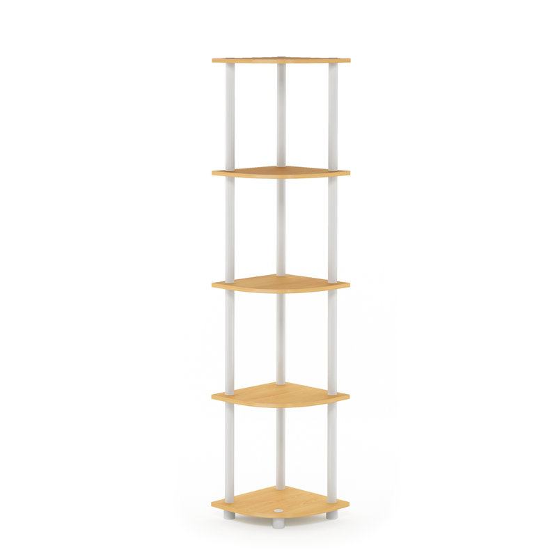 Delrosario Corner Bookcase, Beech/White