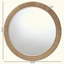 Miroir mural japonais avec jacinthe de mer tissée et bois d'acajou, parfait pour un décor moderne et naturel.