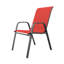 Ensemble de chaises de salle à manger d'extérieur 6 pièces avec sièges ergonomiques, structure en fer résistant à la rouille, noir et rouge