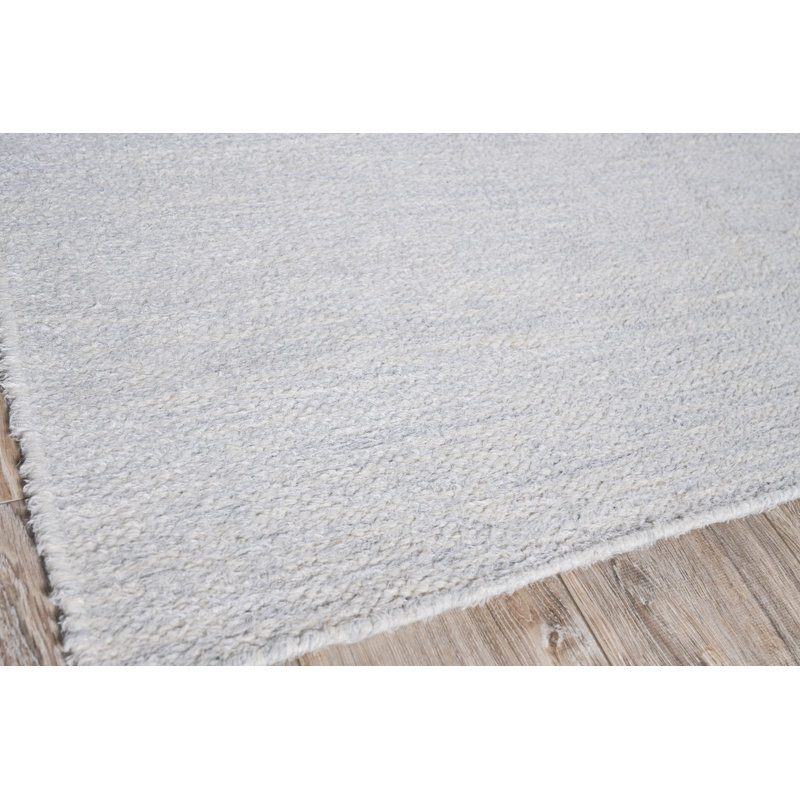 Tranquility Flatweave Wool Area Rug in Silver, Rectangle 8' x 10'