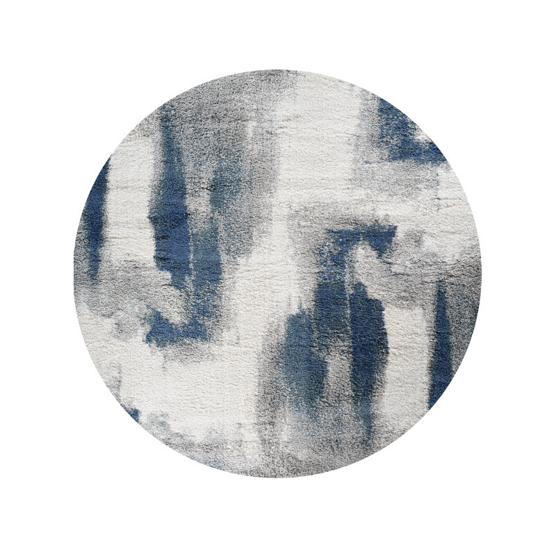 Aizlynn Performance Abstract Indoor Rug, Round 5'