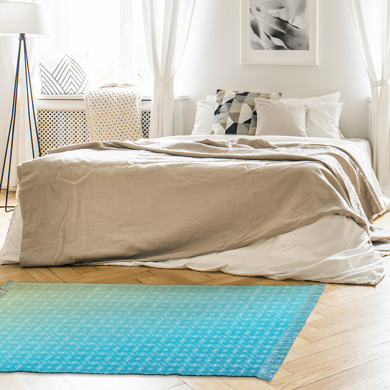 Bleu/jaune Tapis décoratif, Oui