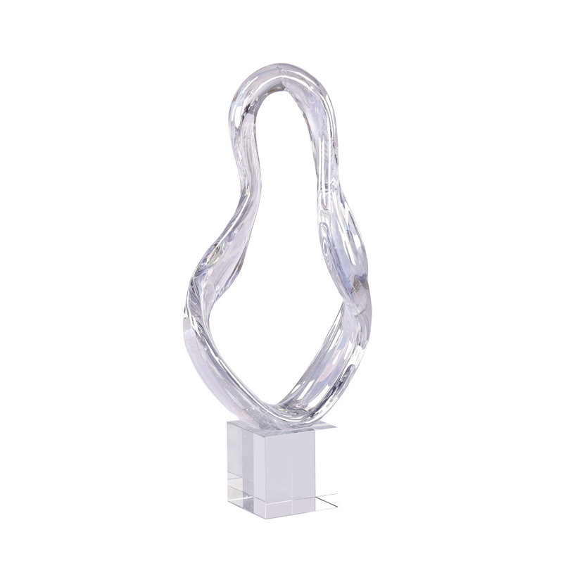 Prismatic Loop Sculpture On Crystal Base, Large