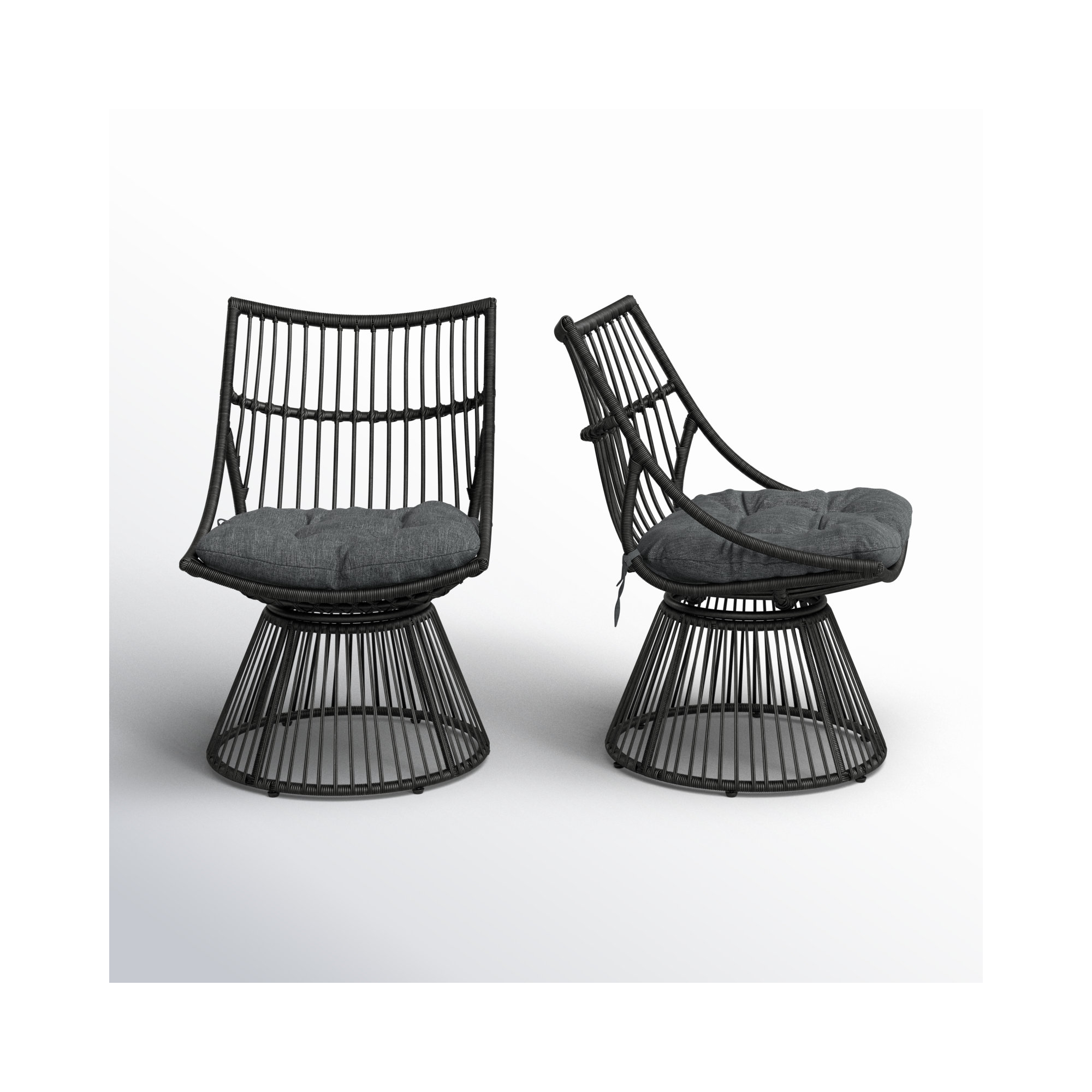 Fiona Patio Chairs with Cushions, Gray, Gray