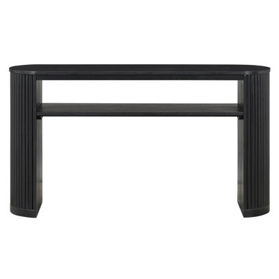 Rustic Console Table with Fluted Legs - Farmhouse Entryway Sofa Table