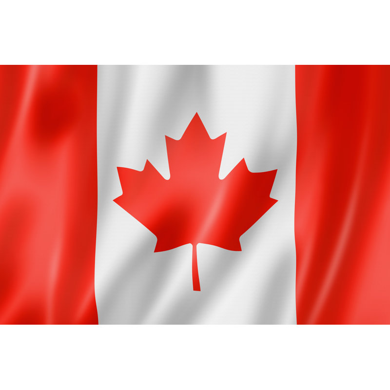 Canadian Flag Waving With Shadows by Daboost - Wrapped Canvas Print, 30cm H x 46cm W x 3.8cm D
