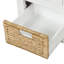 Banc de rangement rustique avec 3 tiroirs et 3 paniers en rotin-126843153