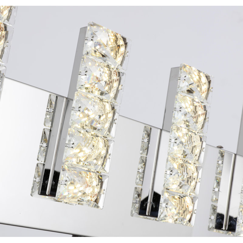 Polla Chrome LED Wall Sconce With Clear Crystal Accents