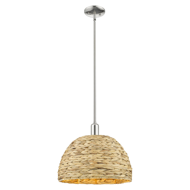 Arcadia - Alyxandrea - Mini-luminaire suspendu avec tige 16 po 1 lumière, H 13,63 po x l 15,75 po x P 15,75 po, Nickel poli