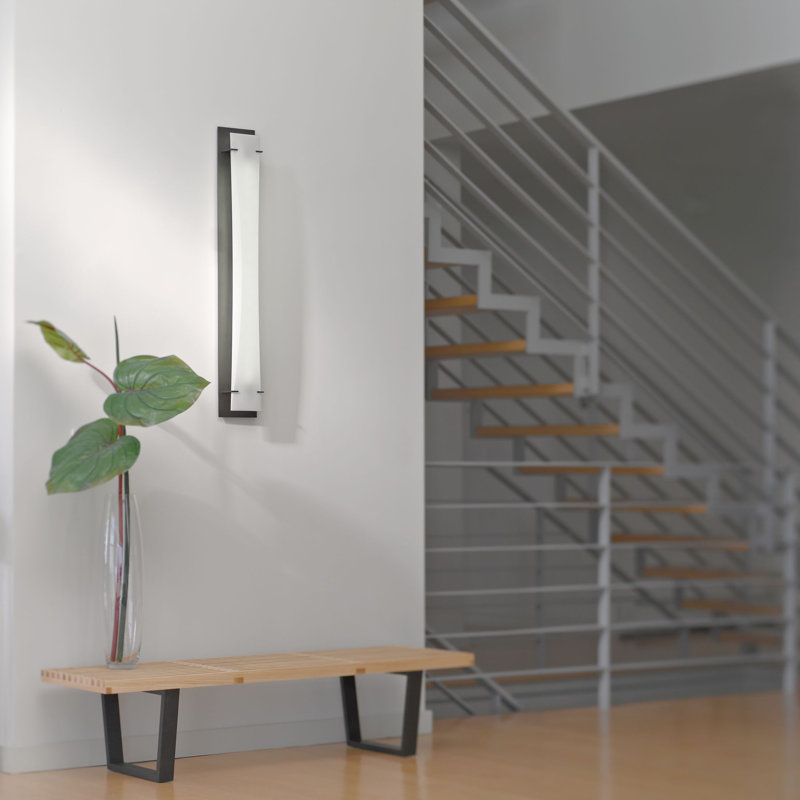 Bento Steel LED Flush Mounted Sconce, Modern Brass