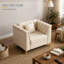 Canapé modulaire Chesterfield une place en similicuir beige/blanc-2048310180