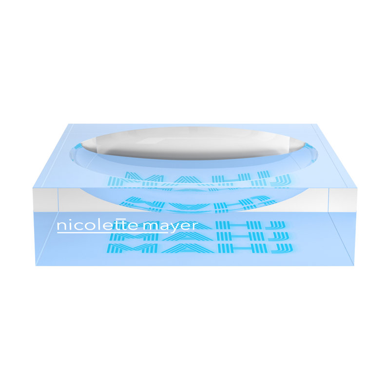 Mahjong Acrylic Decorative Tray, 6"W x 6"D x 2"H, Blue