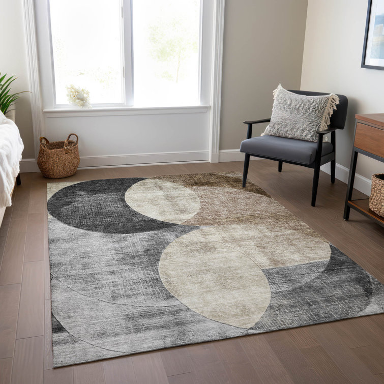 Machine Washable Indoor/Outdoor Cicel ACN1140 Pewter Rug