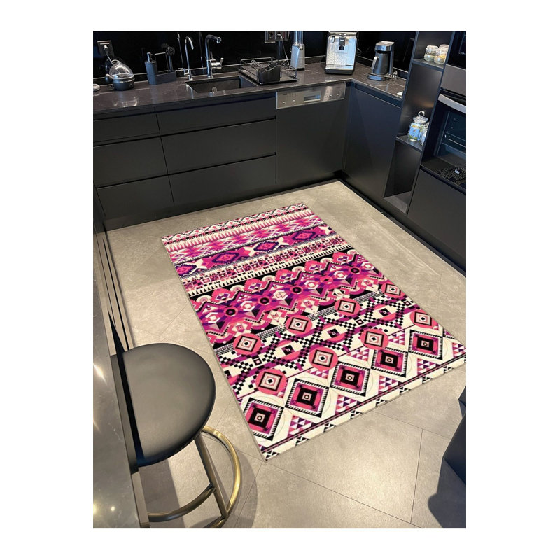 Tapis rose lavable à la machine, Sous-tapis rectangulaire 4 pi 7 po x 6 pi 7 po inc