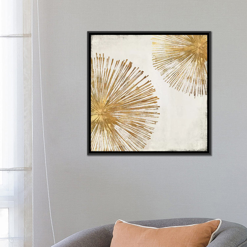 «Gold Star I», impression sur toile, H 18 po x l 18 po x P 1,5 po, Toile avec cadre noir, Pas de tapis