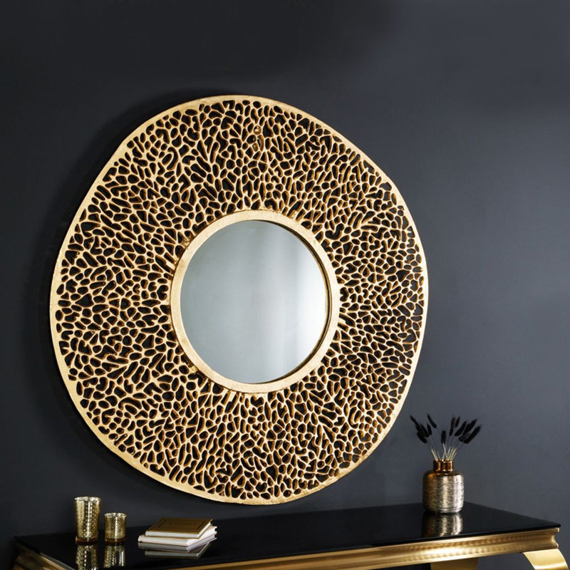 Sanita Aluminum Novelty Wall Mirror, 114cm x 114cm, Gold