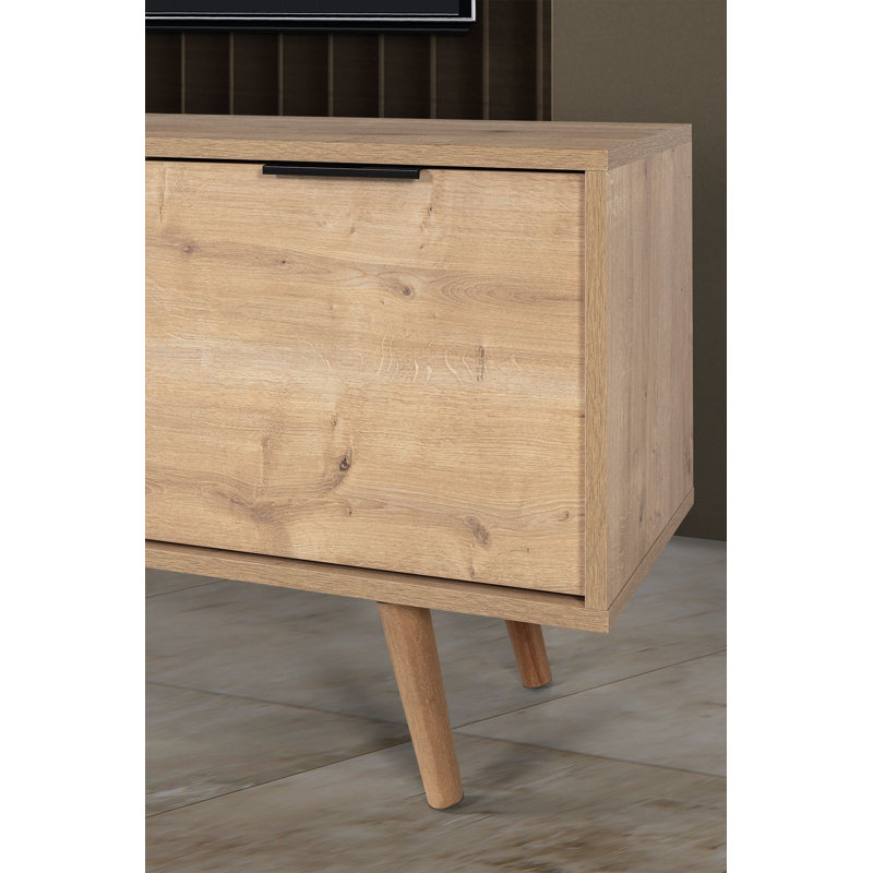 Meuble télé, 7.09" H x 62.99" W x 13.78" D, Sapphire Oak; Anthracite