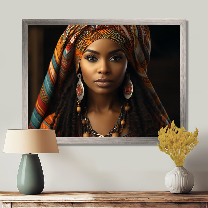 Impression sur toile Chiemi Tribal africain Swazi Emahiya, H 24 po x l 32 po x P 1 po, Encadrement argenté