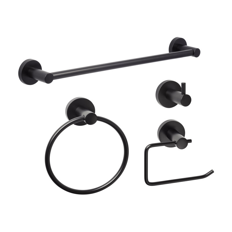 Lugano Series Bath Set, Flat Black