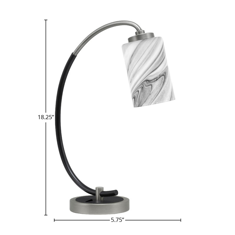 Lampe de bureau en acier inoxydable Guilda, Graphite / noir mat