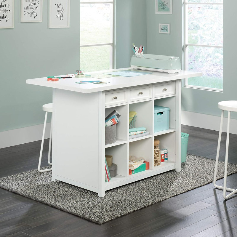 Craft Table / Pantry Cabinet, White Finish
