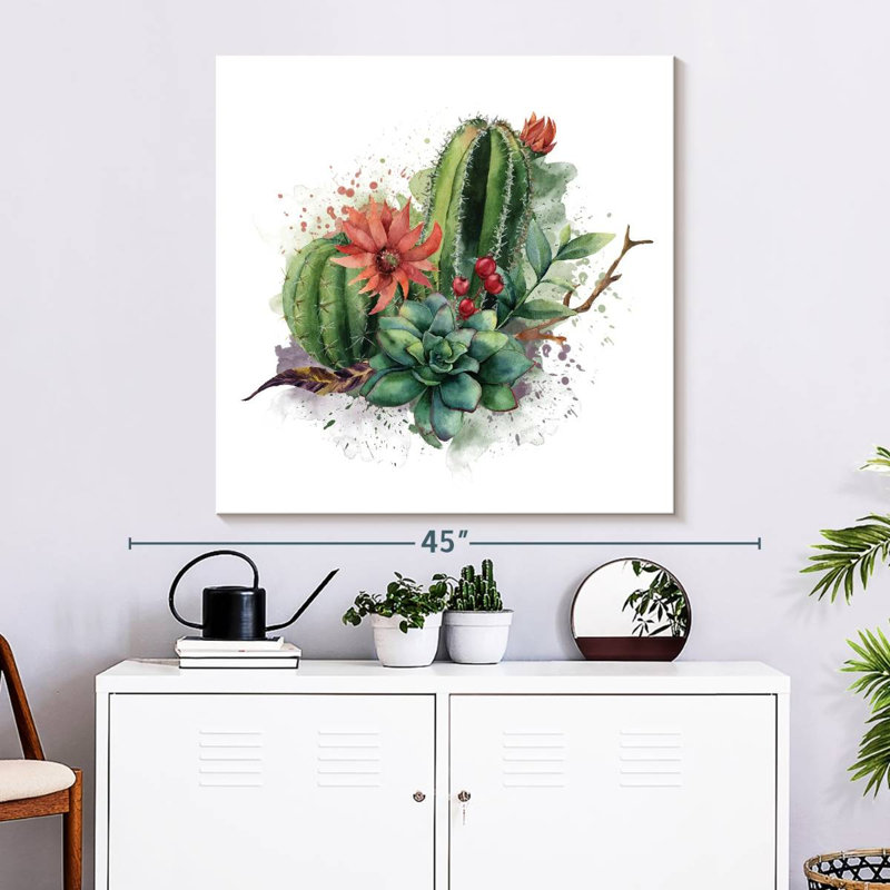Harnek succulentes et éclaboussures de cactus, H 33 po x l 33 po