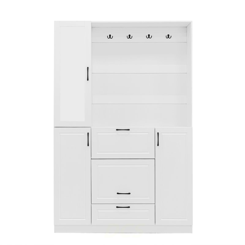 Banc d'entrée 51,1 po VIBE avec porte-chaussures intégré, 3 en 1 et porte miroir