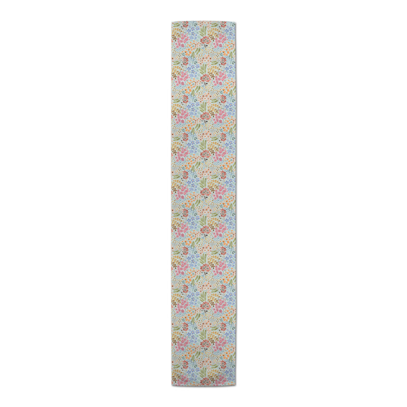 Chemin de table floral, 90 po x 16 po, Bleu