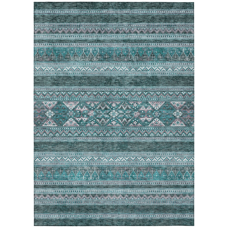 Naheda Washable Southwestern Indoor / Outdoor Rug, Rectangle 3' x 5'