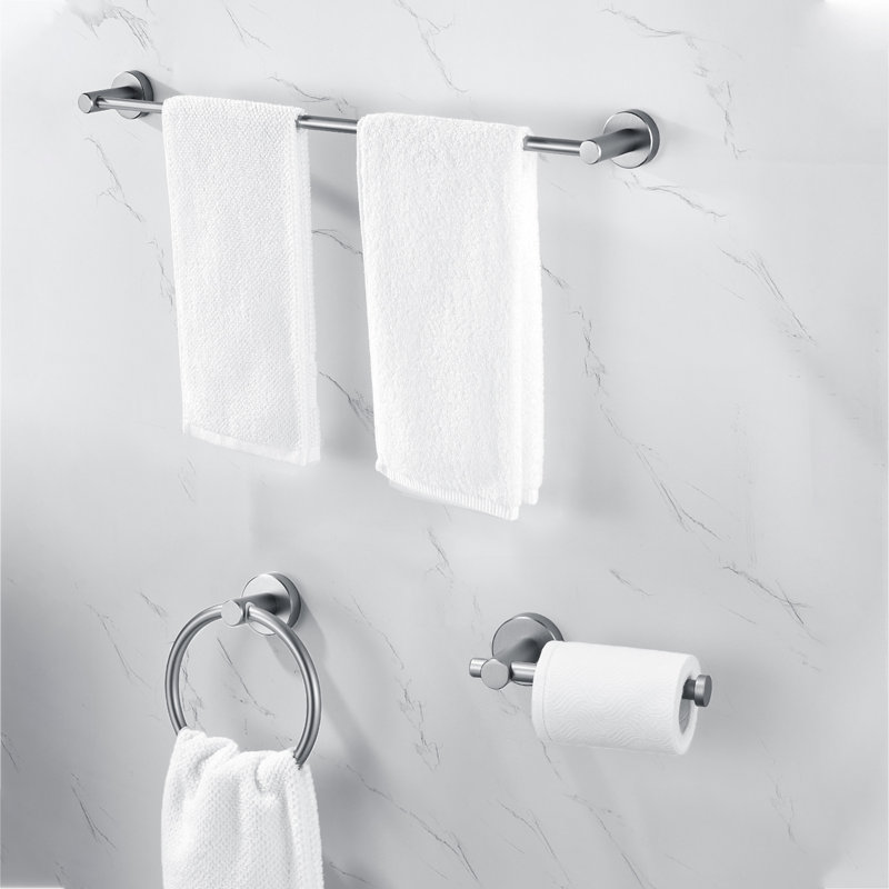 3 - Piece Bathroom Hardware Set, Gray