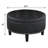 Black Upholstered Round Storage Ottoman
