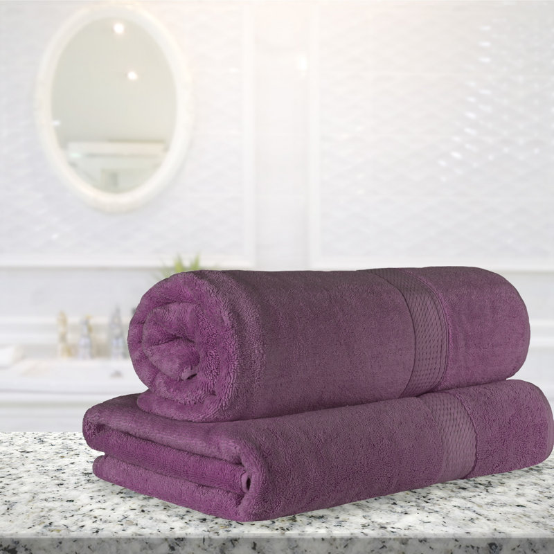 Renata 2 Piece 800 GSM Certified Egyptian Cotton Bath Sheet Set , Plum