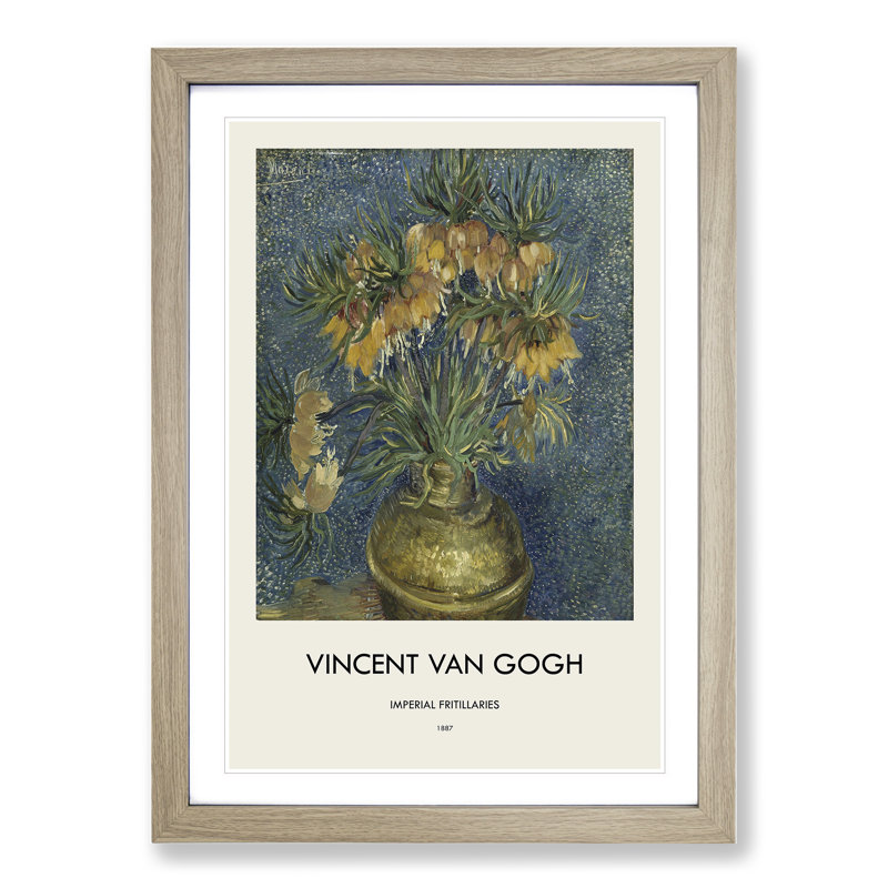 Imperial Fritillaries by Vincent Van Gogh - Picture Frame Painting, 48cm H x 36cm W x 2cm D, Oak Framed
